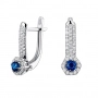 GOLD EARRINGS WITH SAPPHIRES AND DIAMONDS - С2848с