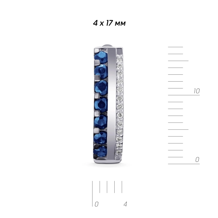 ЗОЛОТІ СЕРЕЖКИ З САПФІРАМИ І ДІАМАНТАМИ - С2852с