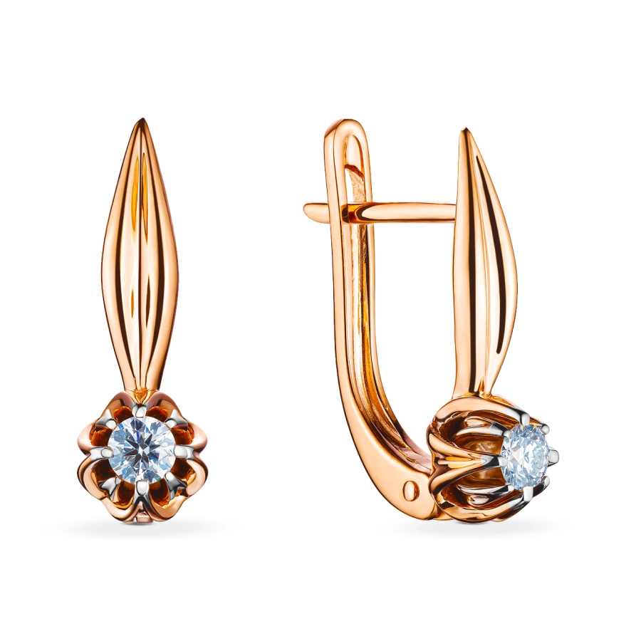 ЗОЛОТІ СЕРЕЖКИ З ДІАМАНТАМИ - С2853