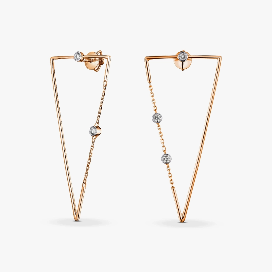 ЗОЛОТЫЕ СЕРЬГИ С БРИЛЛИАНТАМИ - С2880