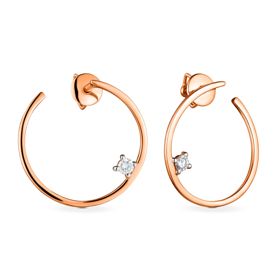 ЗОЛОТІ СЕРЕЖКИ З ДІАМАНТАМИ - С2887