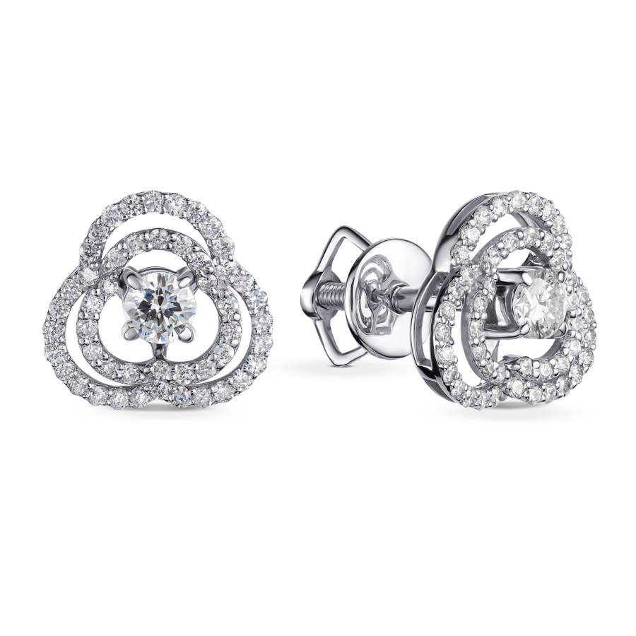 ЗОЛОТІ ПУСЕТИ З ДІАМАНТАМИ - С2896