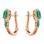 GOLD EARRINGS WITH EMERALDS AND DIAMONDS - С2403и