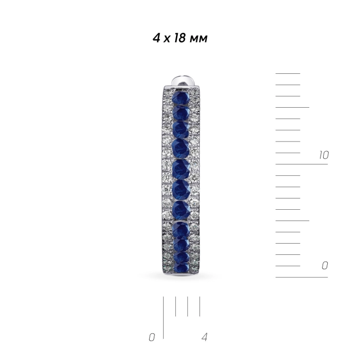 ЗОЛОТІ СЕРЕЖКИ З САПФІРАМИ І ДІАМАНТАМИ - С2912с