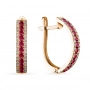 GOLD EARRINGS WITH RUBIES AND DIAMONDS - С2912р