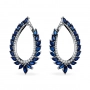 GOLD EARRINGS WITH SAPPHIRES AND DIAMONDS - С2954с