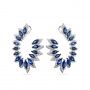 GOLD EARRINGS WITH SAPPHIRES AND DIAMONDS - С2955с