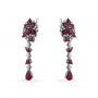 GOLD EARRINGS WITH RUBIES AND DIAMONDS - С2957р