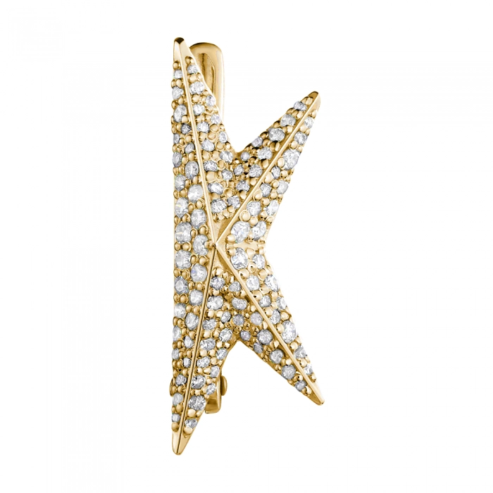GOLD EARRING WITH DIAMONDS - С2982.1