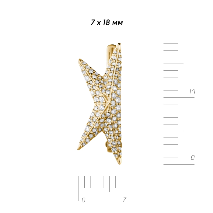 GOLD EARRING WITH DIAMONDS - С2982.2