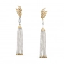 GOLD EARRINGS WITH PEARLS AND DIAMONDS - C2992