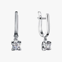 White Gold Earrings with Pendants and Diamonds - С2999