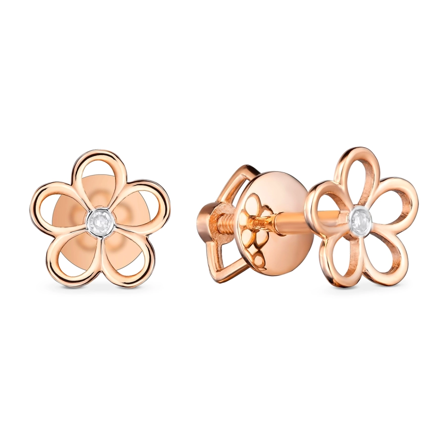 ЗОЛОТІ ПУСЕТИ З ДІАМАНТАМИ - СМ0010