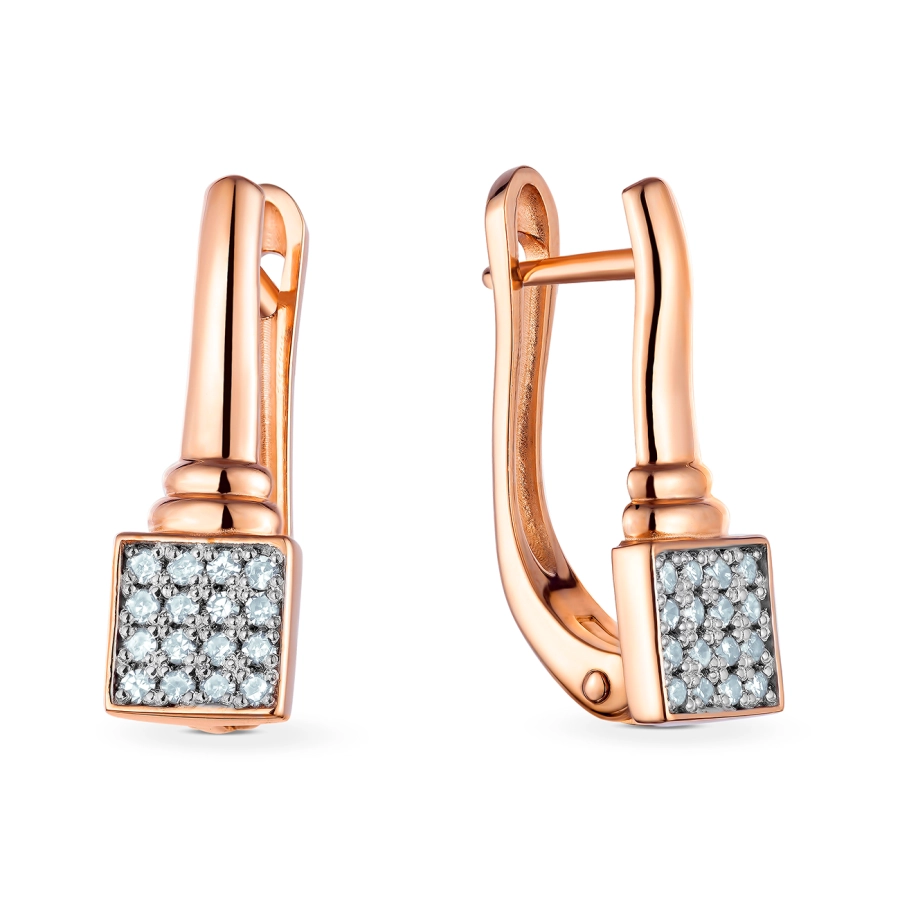 GOLD EARRINGS WITH DIAMONDS - СМ0022