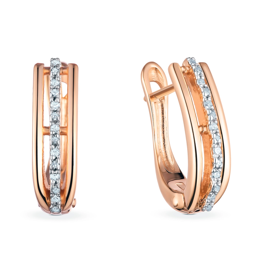 GOLD EARRINGS WITH DIAMONDS - СМ0023