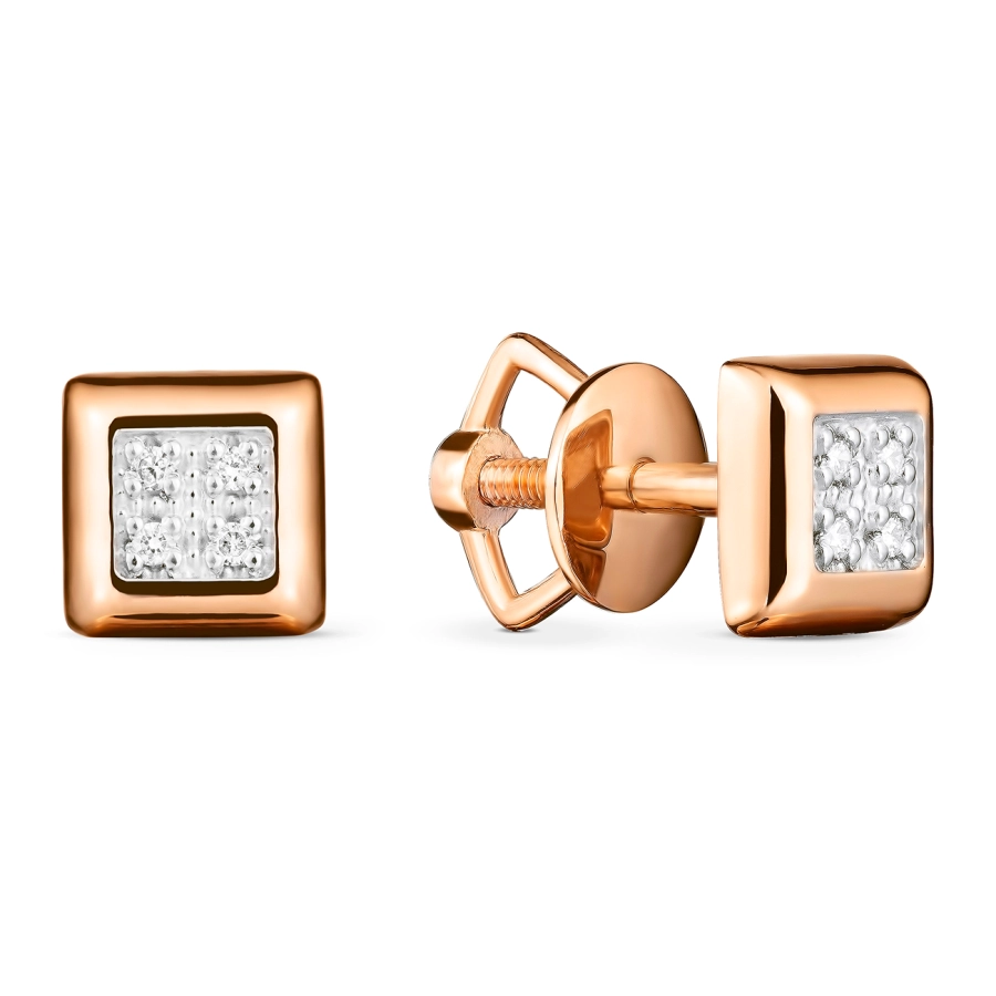 ЗОЛОТІ ПУСЕТИ З ДІАМАНТАМИ - СМ0028