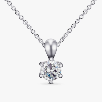 Кольє із діамантом 0,5 карат з білого золота - Я5055