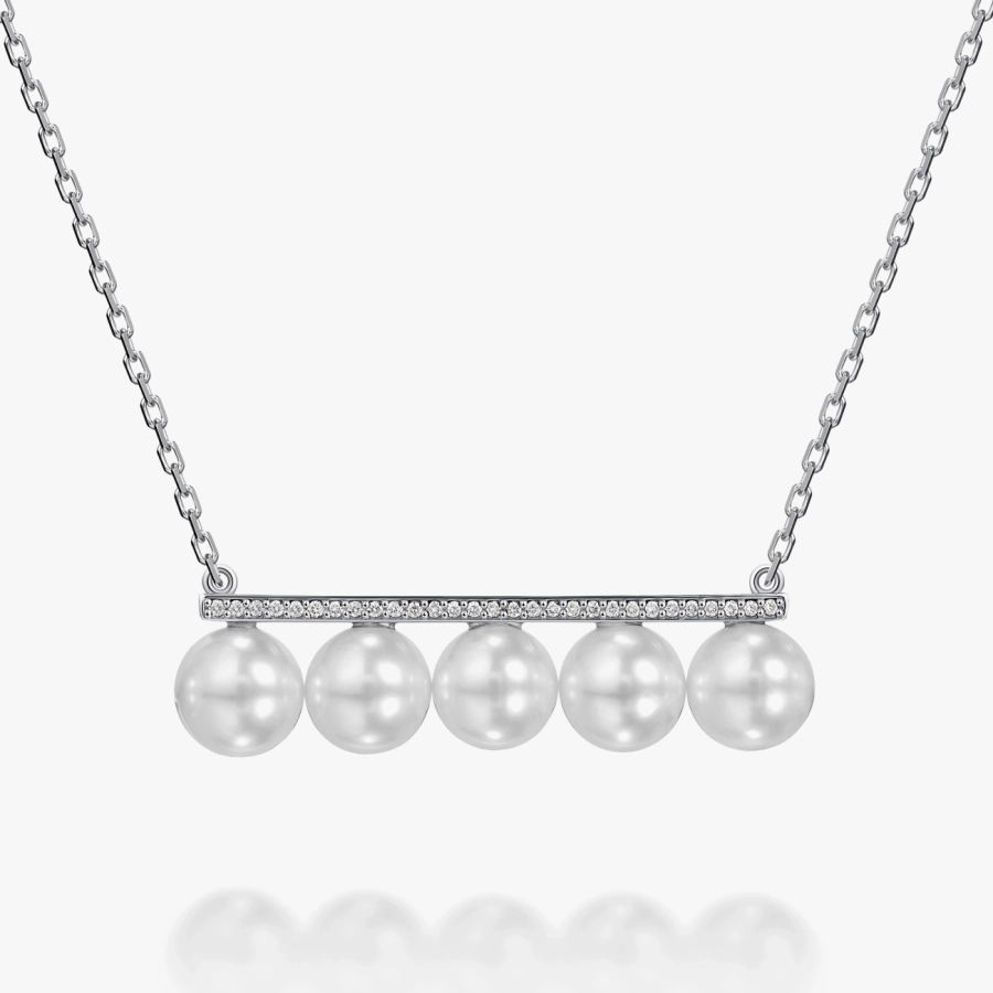 ЗОЛОТЕ КОЛЬЄ З ПЕРЛАМИ І ДІАМАНТАМИ - Я5063