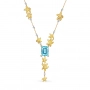 GOLD NECKLACE WITH TOPAZ, SAPPHIRES AND DIAMONDS - Я5088
