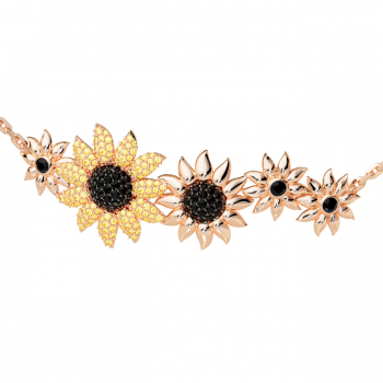 GOLD NECKLACE WITH BLACK DIAMONDS AND YELLOW SAPPHIRES