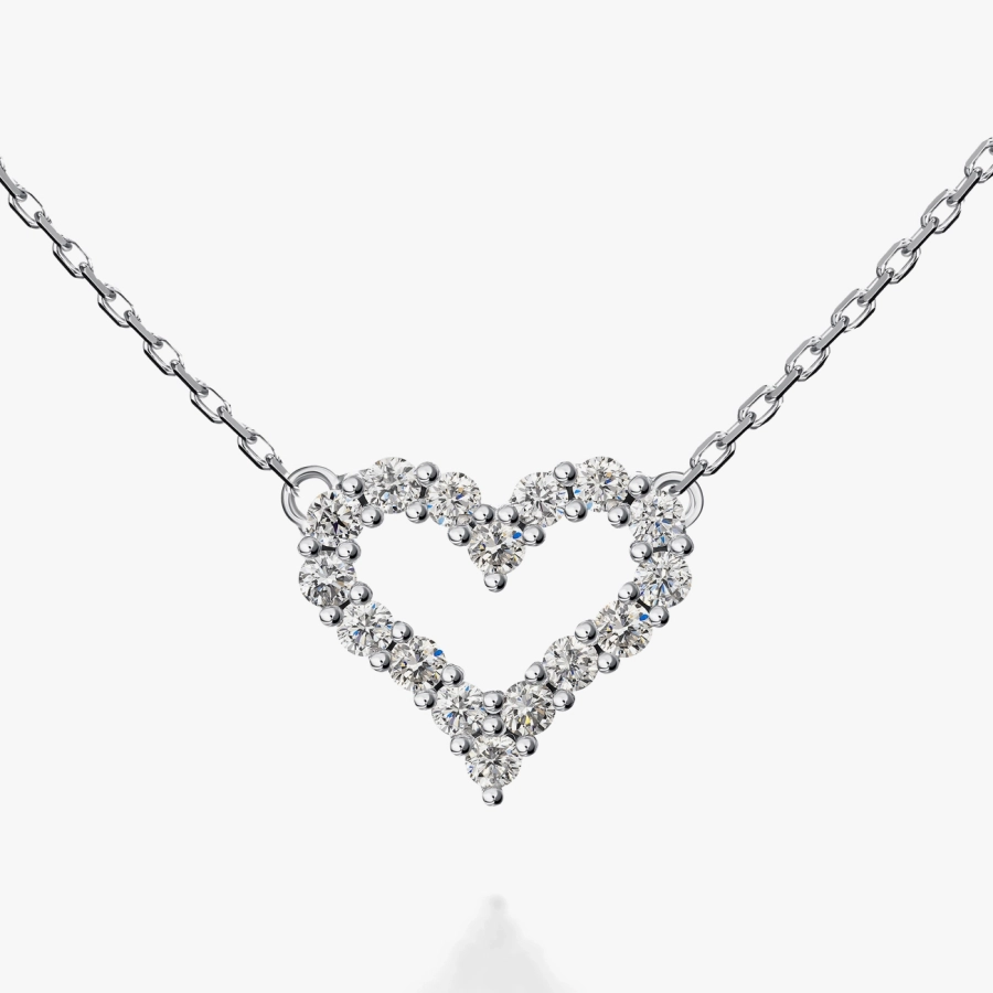 Колье в форме сердца с бриллиантами из белого золота - Я5113