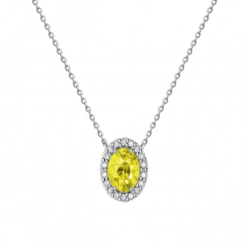 GOLD NECKLACE WITH YELLOW SAPPHIRE AND DIAMONDS - Я5121.86