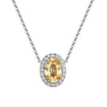 GOLD NECKLACE WITH YELLOW SAPPHIRE AND DIAMONDS - Я5121.86