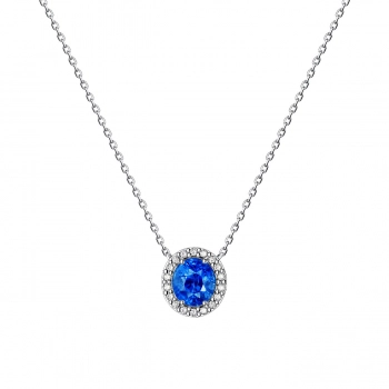 GOLD NECKLACE WITH SAPPHIRE AND DIAMONDS - Я5121.65