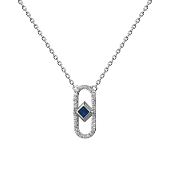 GOLD NECKLACE WITH SAPPHIRE AND DIAMONDS - 211173 - Я5128с