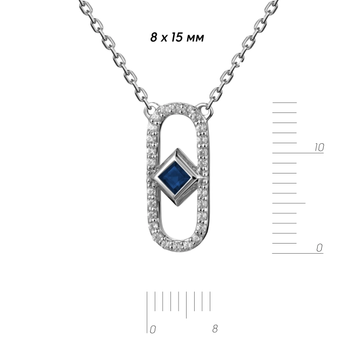 GOLD NECKLACE WITH SAPPHIRE AND DIAMONDS - 211173 - Я5128с