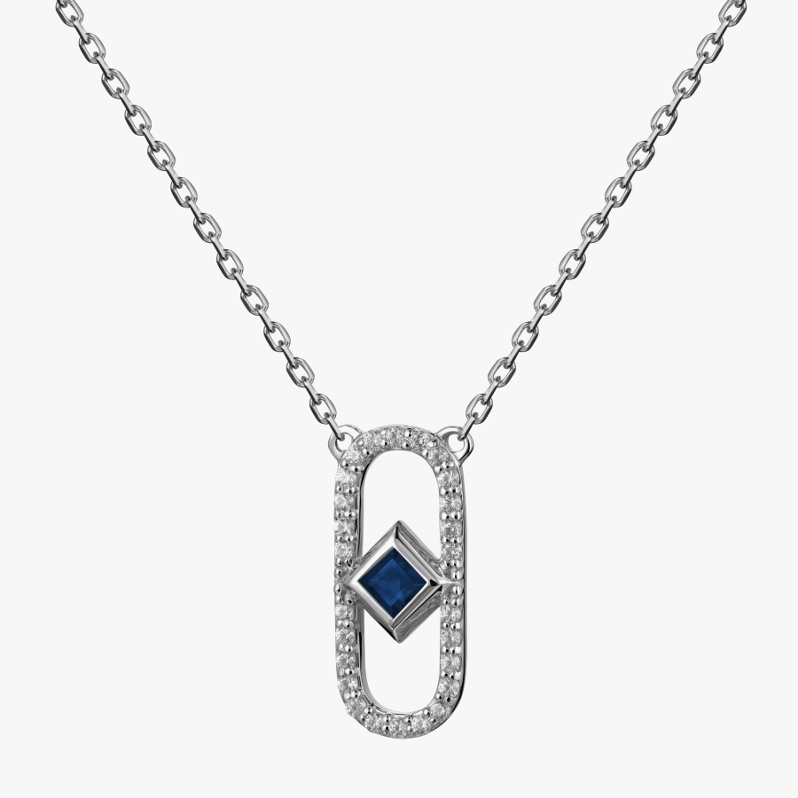 ЗОЛОТЕ КОЛЬЄ З САПФІРОМ І ДІАМАНТАМИ - Я5128с