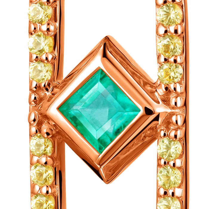 GOLD NECKLACE WITH EMERALD AND SAPPHIRES - Я5128исж